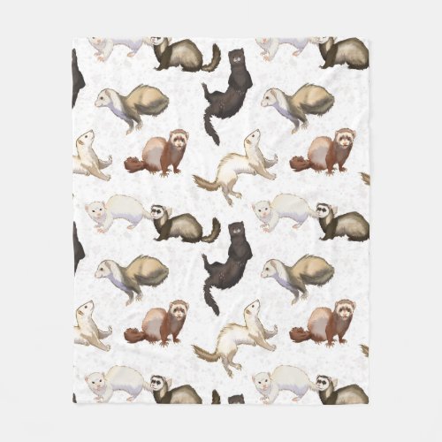 Playful Ferret Business   Fleece Blanket