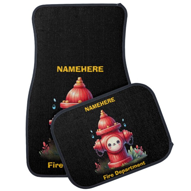 Playful fire hydrant in the park car floor mat (Set)