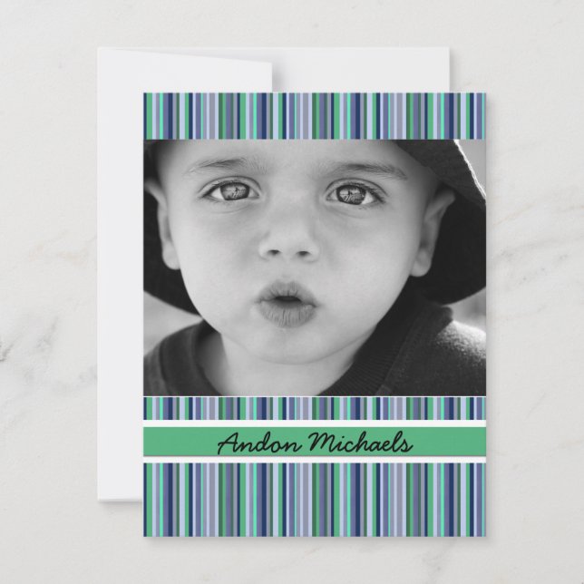 Playful Flat Photo Thank you Card.. (Front)