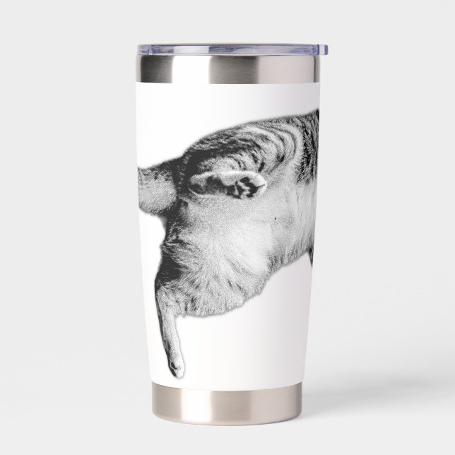 Playful Flip in Black and White Insulated Tumbler (Left)