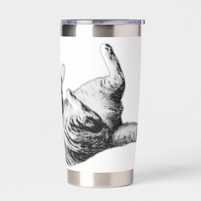  Playful Flop in Black and White Insulated Tumbler (Left)