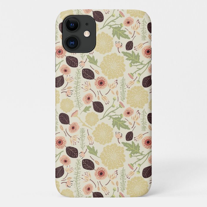 Playful Floral Mix Cream Peach Flower Pattern Case Mate Iphone Case Zazzle Com