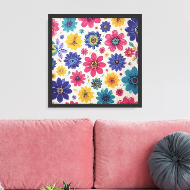 Playful Floral Wall Art  (Insitu(LivingRoom))