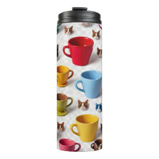 Playful Flower and Cartoon Animal Pattern - Adorab Thermal Tumbler