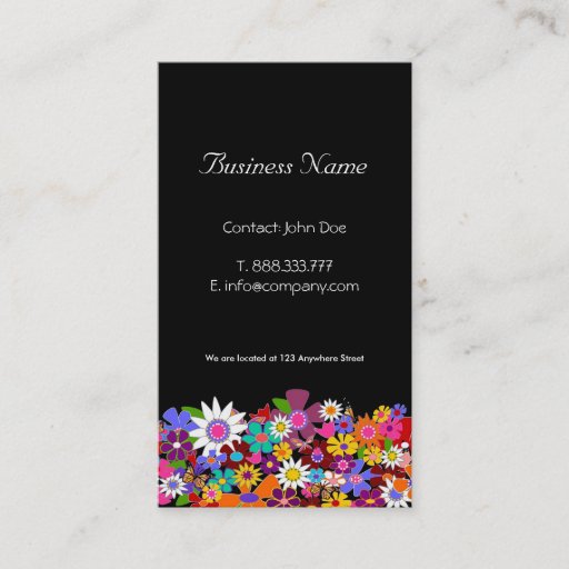 Customizable Playful Flowers Business Cards