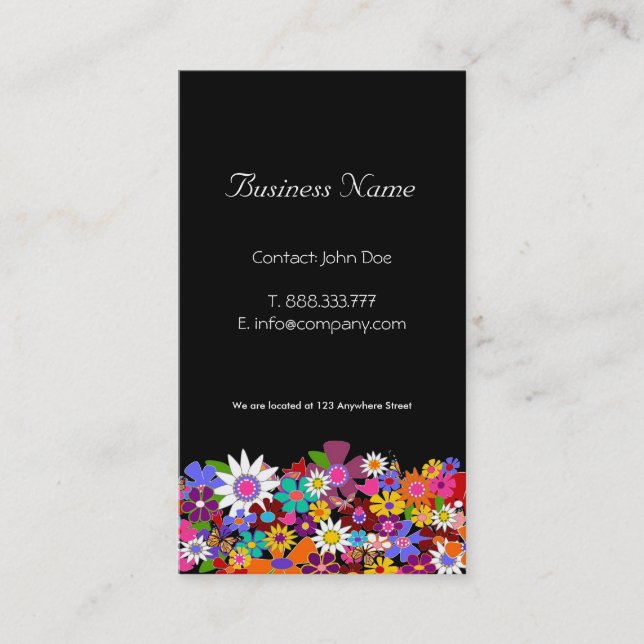 Playful Flowers Business Cards (Front)