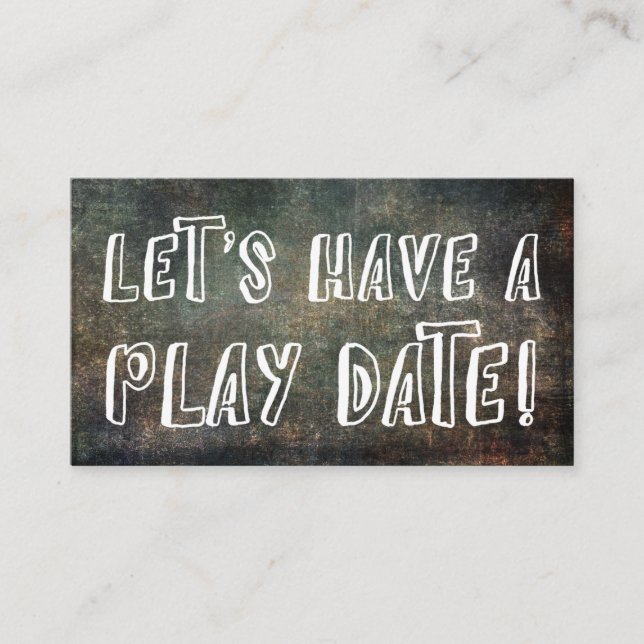 Playful Font Dark Grunge Mommy Play Date Card (Front)