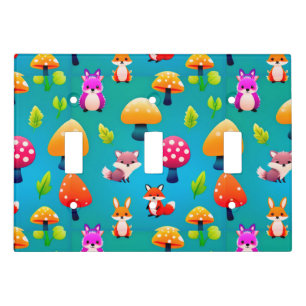 Playful Forest Scene With Cute Animals Light Switch Cover