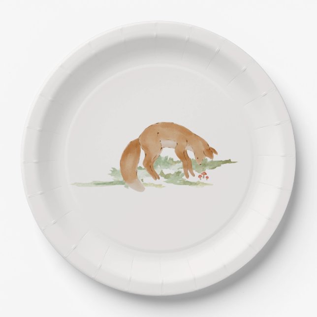 Playful Fox Party Plates (Front)