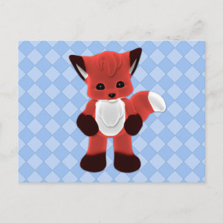 Playful Fox Plushie Postcard