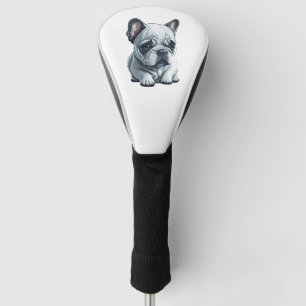 Playful French bulldog sitting Golf Head Cover