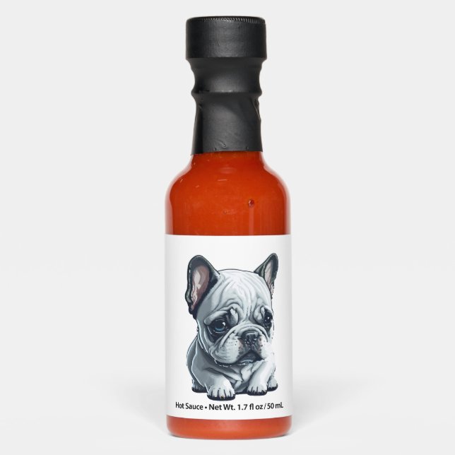 Playful French bulldog sitting  Hot Sauces (Front)