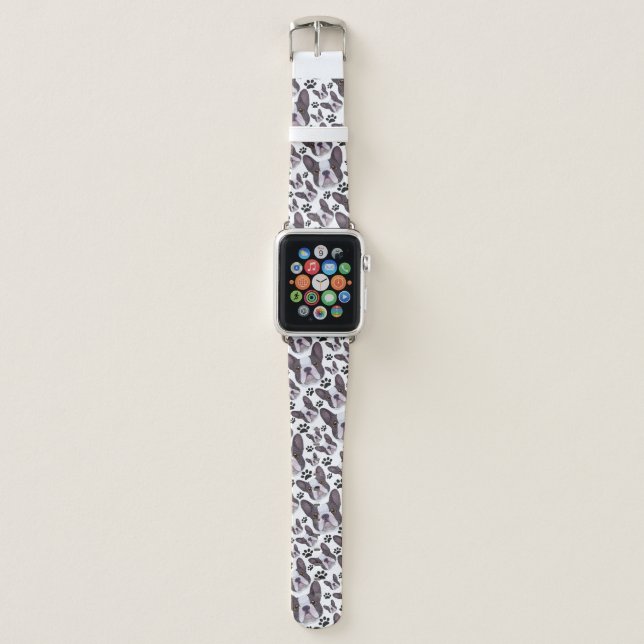 Playful Frenchie French Bulldog Pet Puppy Dog Apple Watch Band (Front)