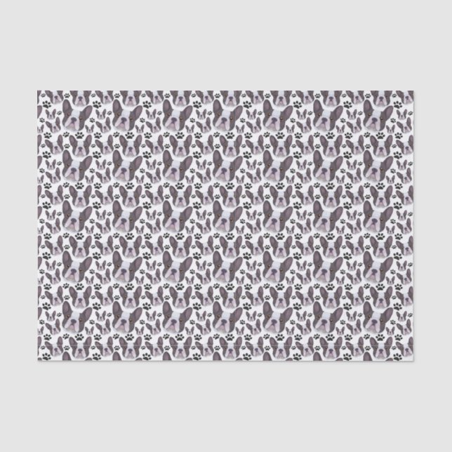 Playful Frenchie French Bulldog Pet Puppy Dog Tissue Paper (Front)