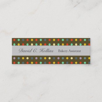 Playful Frisky Fun Cute Modern Colorful Polka Dots Mini Business Card by 911business at Zazzle
