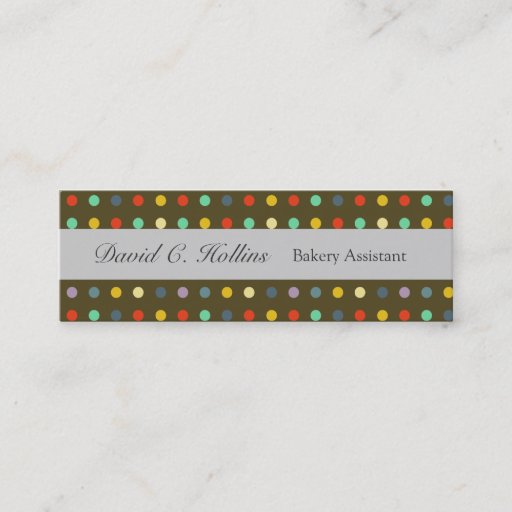 Customizable Colorful Polka Dots Business Card