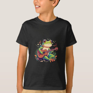 Playful Frog with Banjo - Cute Musical Amphibian T-Shirt