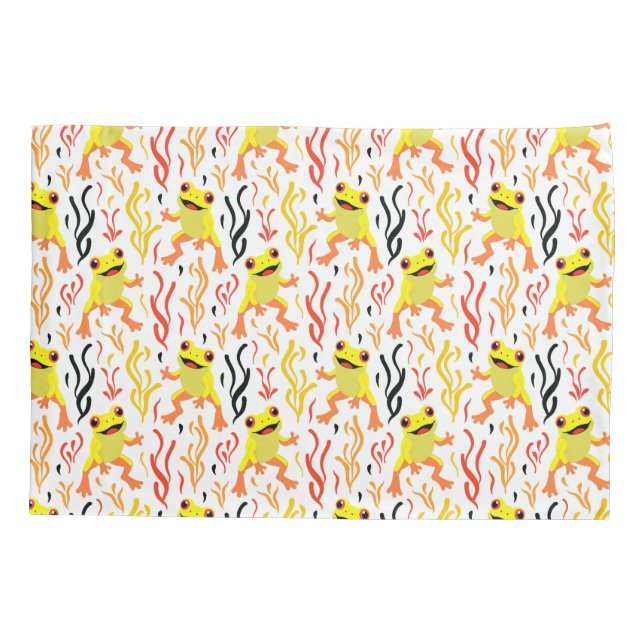 Playful Frogs Pillow Case (Back)