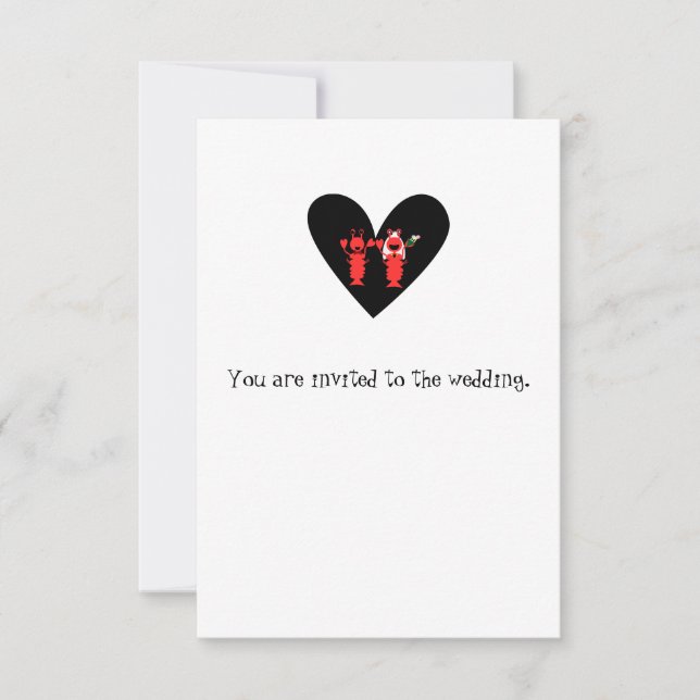 Playful Fun lobster Wedding Invitation (Front)