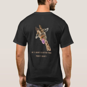 Playful Funny Giraffe T-Shirt Gift - Custom Text