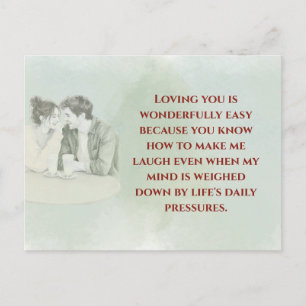 Playful & Funny Love Quote Postcard Laughing Cou