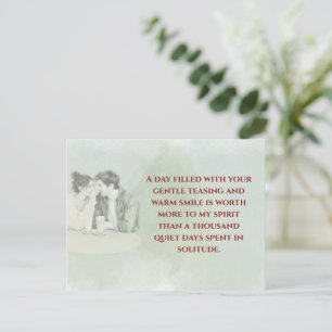 Playful & Funny Love Quote Postcard Laughing Cou