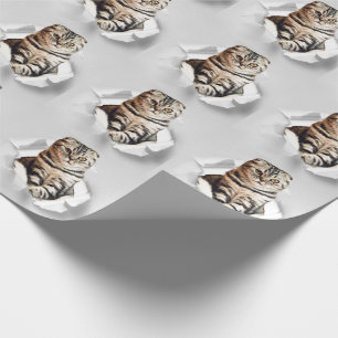 Playful Funny Torn Paper Cute Cat Lover Humor