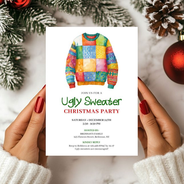 Playful funny ugly sweater party invitation (Playful funny ugly sweater party invitation

)