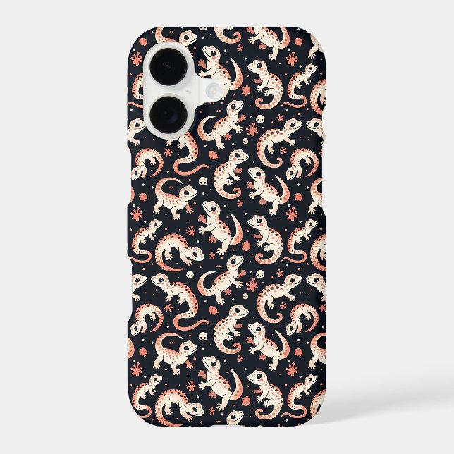 Playful Gecko Pattern Iphone Case (Back)