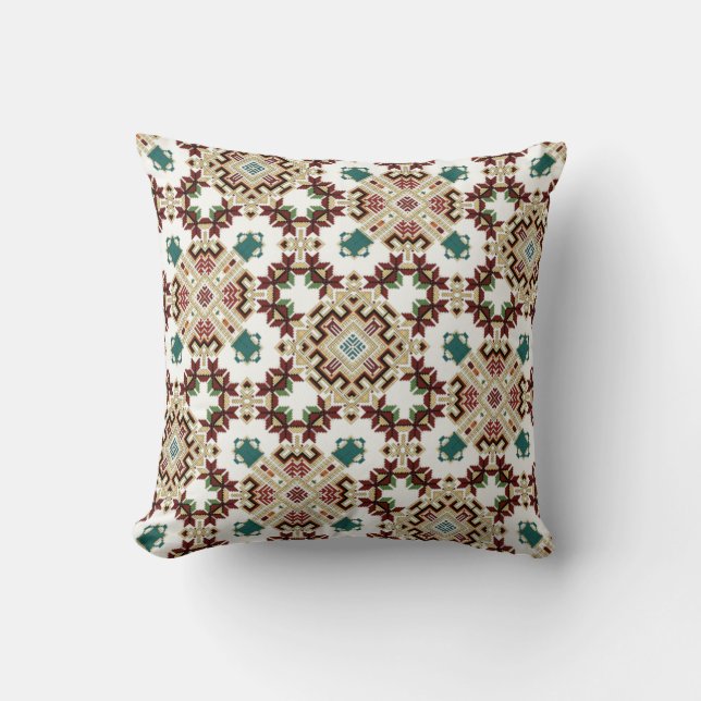 Playful Geometric Bliss  Throw Pillow (Front)