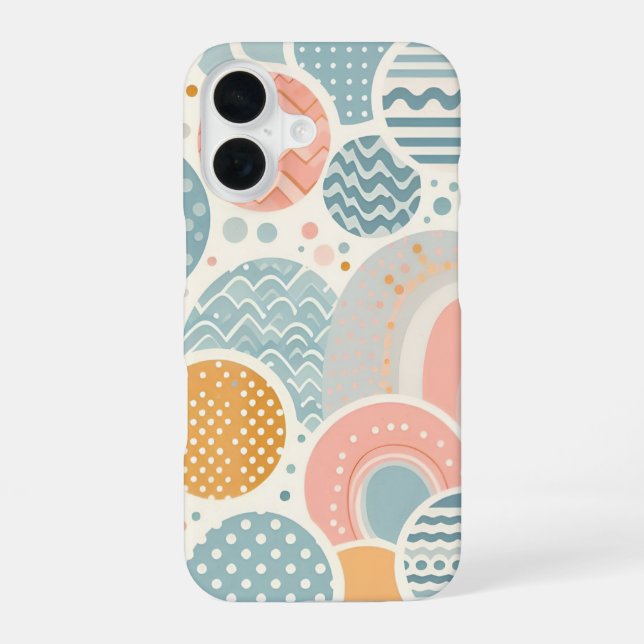 Playful Geometric Doodle Pattern Iphone Case (Back)