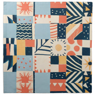 Playful geometric pattern cloth napkin