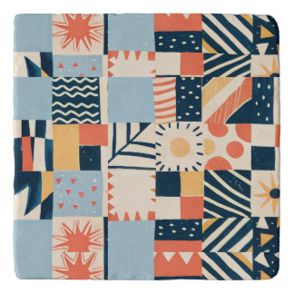 Playful geometric pattern trivet