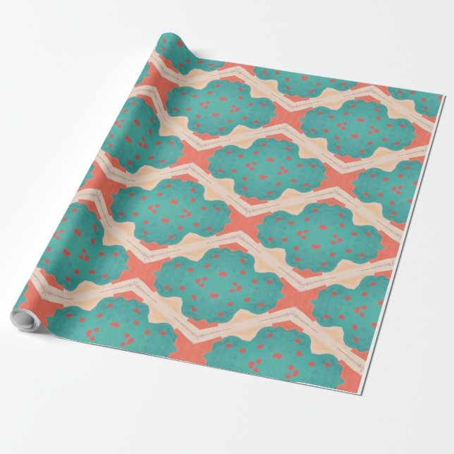 Playful geometry pattern wrapping paper (Unrolled)