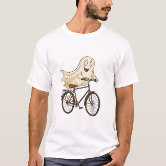 Playful Ghost Riding a Bicycle T-Shirt