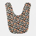 Playful Ghosts and Pumpkins on Black – Halloween R Baby Bib