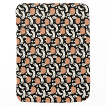 Playful Ghosts and Pumpkins on Black – Halloween R