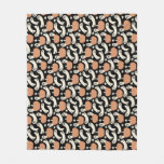 Playful Ghosts and Pumpkins on Black – Halloween R Fleece Blanket
