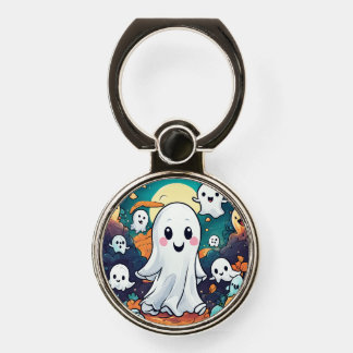 Playful Ghosts Coloring Tee Phone Ring Stand