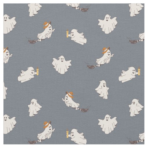 Playful Ghosts Halloween Pattern Fabric