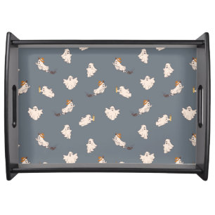 Playful Ghosts Halloween Pattern Serving Tray