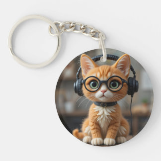 Playful Ginger Cat Keychain