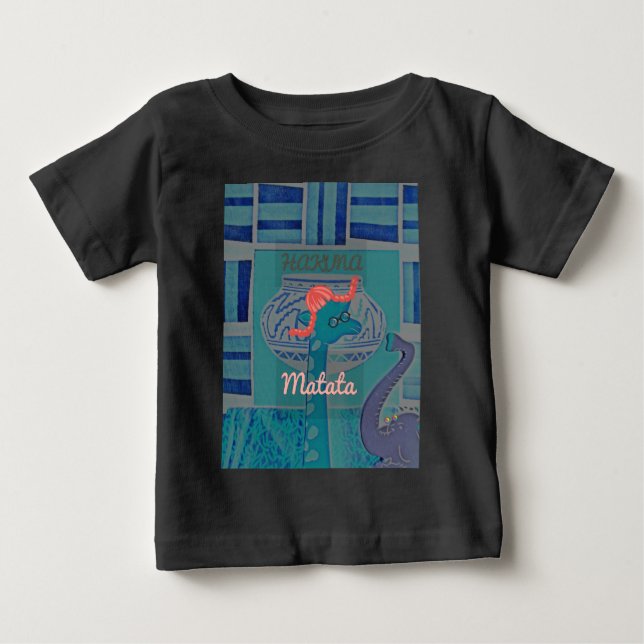 Playful Giraffe Art: An African Delight Baby T-Shirt (Front)