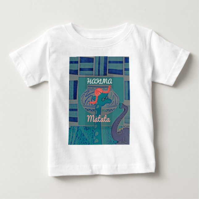 Playful Giraffe Art: An African Delight Baby T-Shirt (Front)