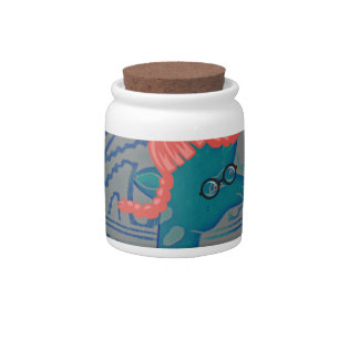 Playful Giraffe Art: An African Delight Candy Jar