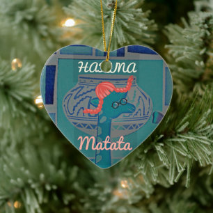 Playful Giraffe Art: An African Delight Ceramic Ornament