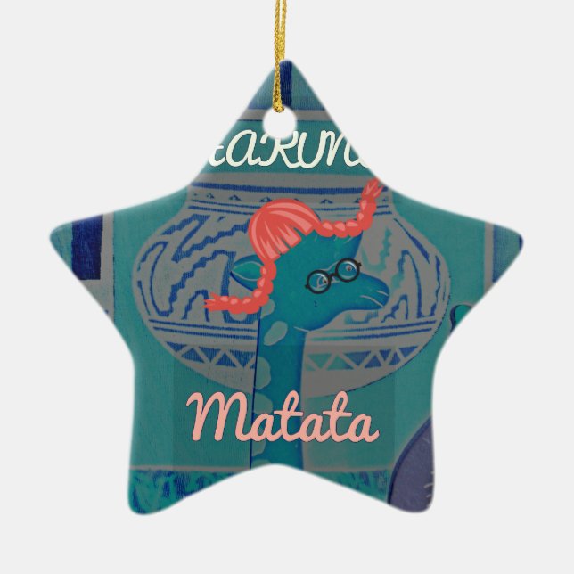 Playful Giraffe Art: An African Delight Ceramic Ornament (Front)