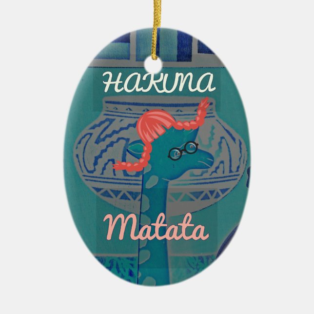 Playful Giraffe Art: An African Delight Ceramic Ornament (Front)