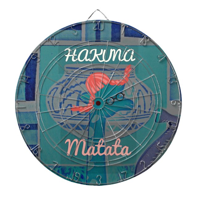 Playful Giraffe Art: An African Delight Dartboard With Darts (Front)