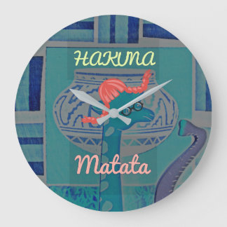 Playful Giraffe Art: An African Delight Large Clock
